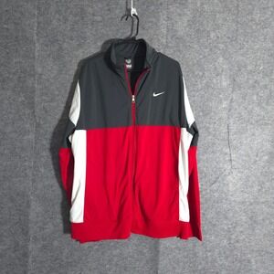 Nike Athletic Dept Track Jacket Men XXL Gray Red White Full Zip Retro Sportswear